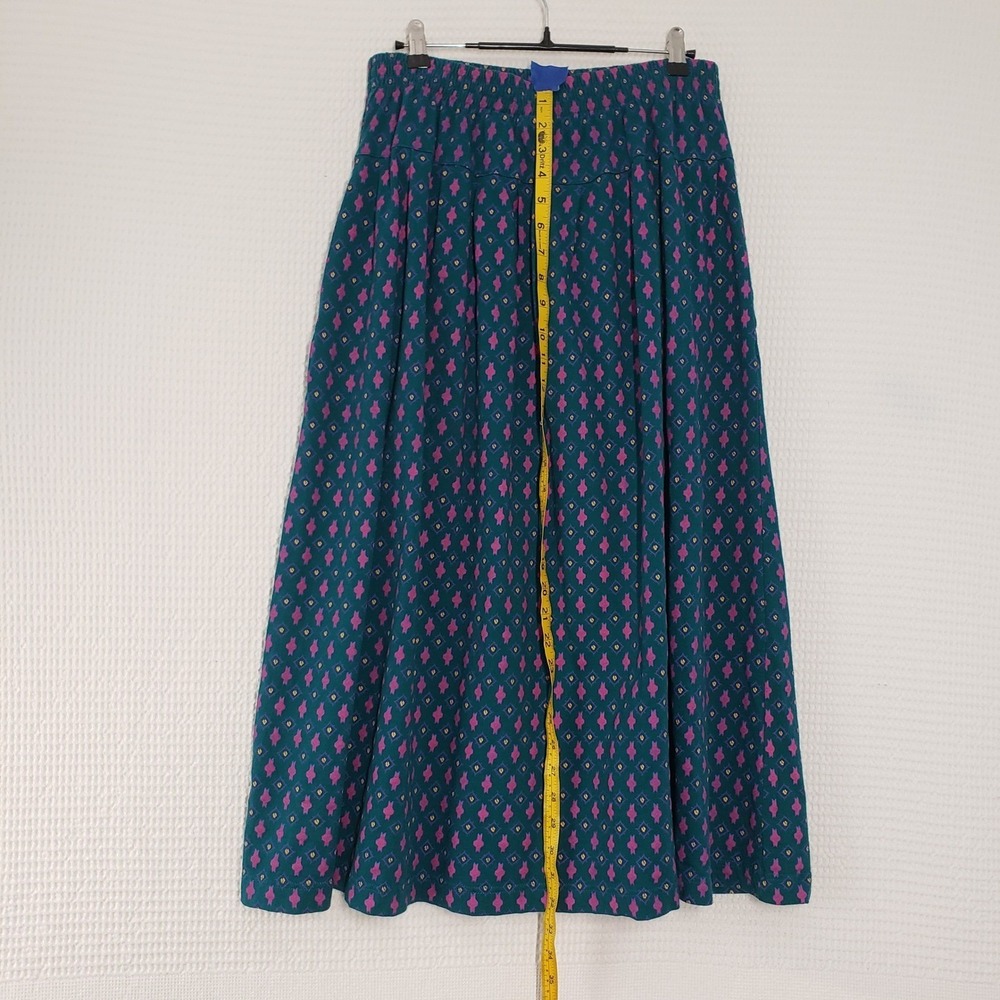 Vintage Izod 3pc Skirt Set XL Teal Pink Cardigan Henley Midi Skirt Stripe Modest - Picture 15 of 16